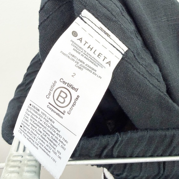 Athleta Cabo Linen Jogger Black Size 2 Womens NWT - Picture 9 of 9